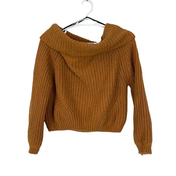 Lulus Carmichael Light Brown Off The Shoulder Knit Sweater Small - Picture 2 of 10